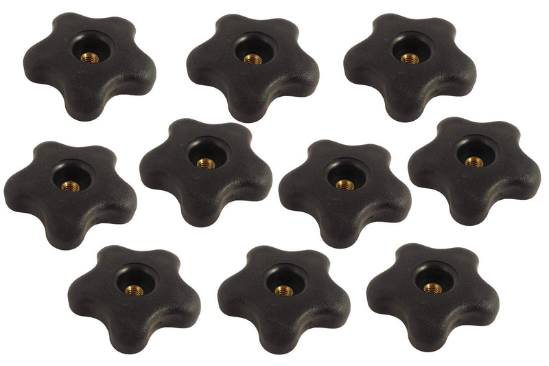 Taytools 770801 Lot 10 Each 5/16 18 Female Thread Star Knobs 2 inch Diameter with Through Insert
