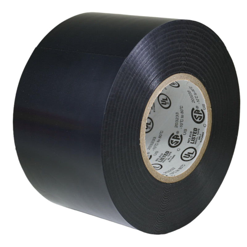 GGR Supplies T.R.U. EL7566-AW Professional Grade Rubber Black PVC Electrical Tape, Rated up to 600 Volts and 176 F - UL/CSA/CE Listed Synthetic: 2 in. x 66 Ft. (8 Mil) 2 in. x 66 ft. (48mm)