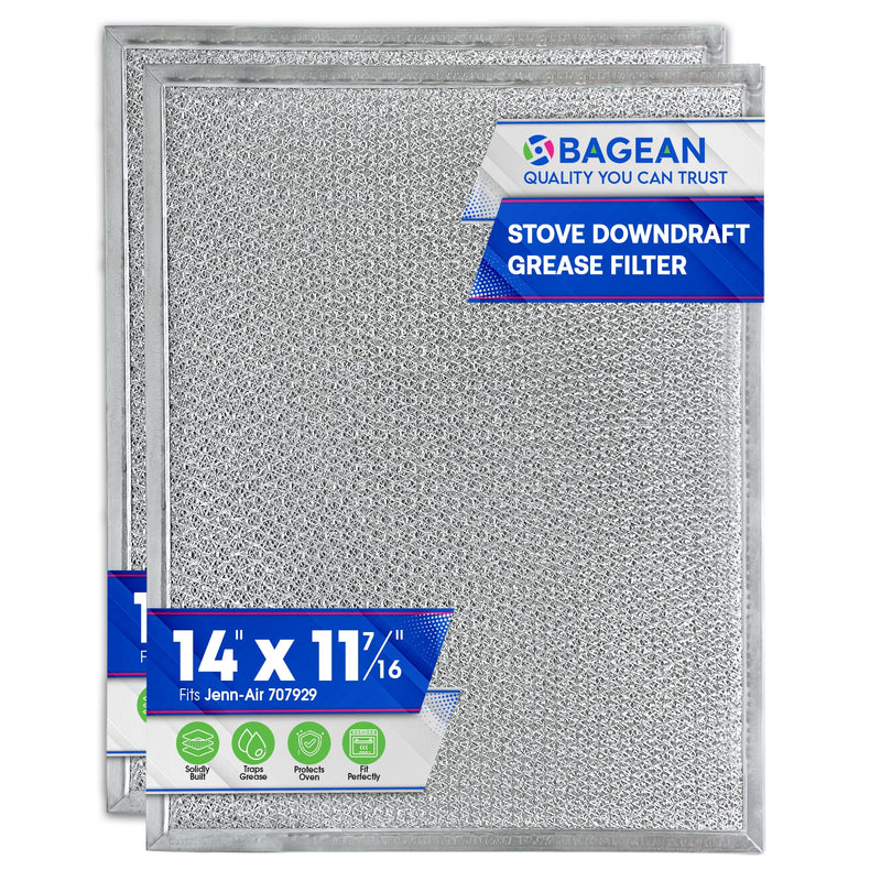 Downdraft Stovetop Filter Replacement for 707929 Jenn Air Filter Downdraft 14” x 11.4”- Grease Screen for Cooktop Fits Into Downdraft Jenair Stove Filter Vents and Protects the Oven (2-pack) 2