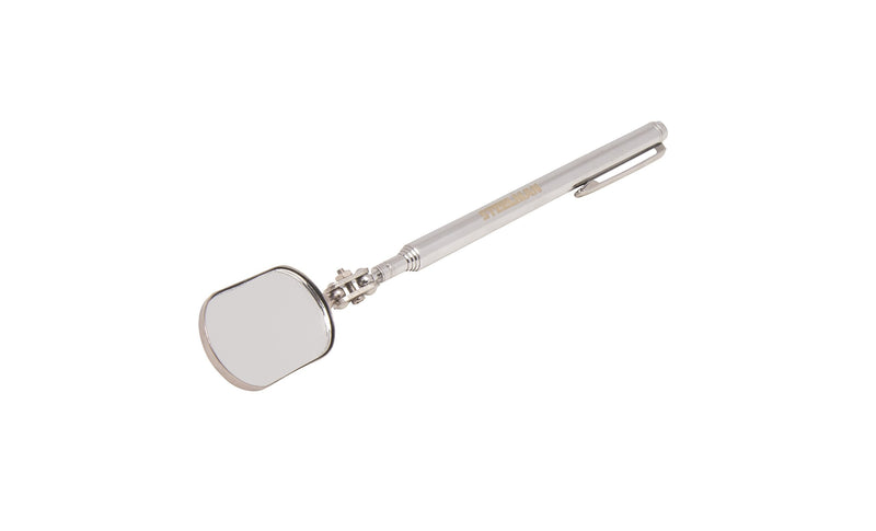 Steelman 21-Inch Telescoping Auto Inspection Mirror, Articulating 1 x 2-Inch Rounded Rectangular Mirror, Pocket Clip, Plated Brass 21 inches