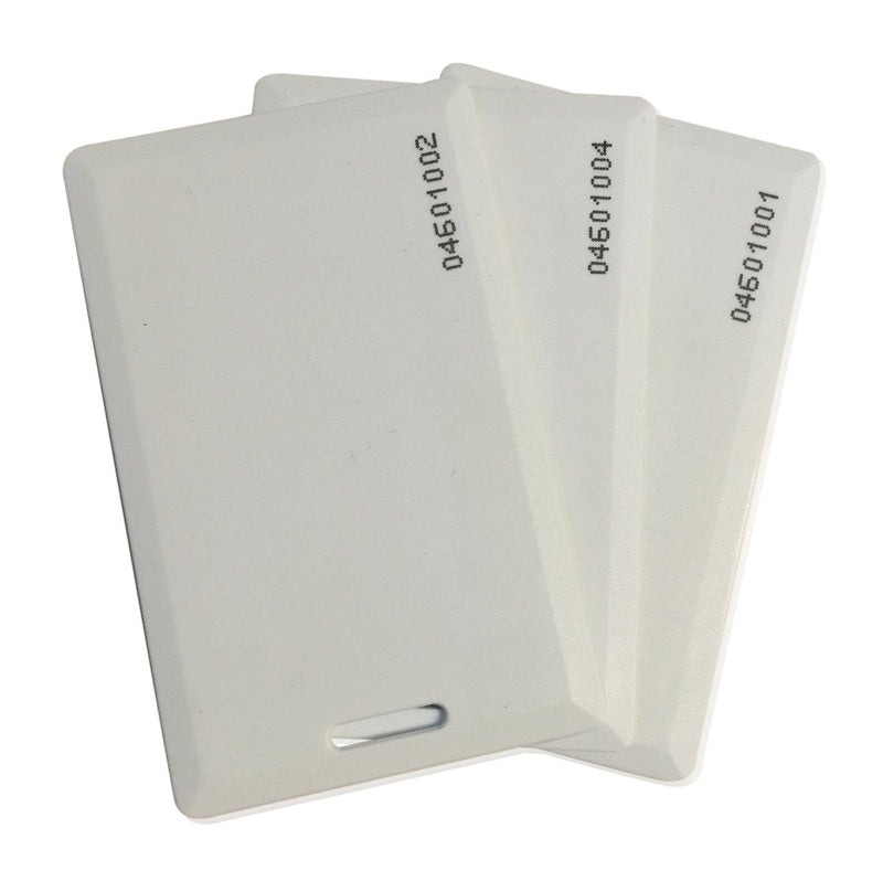 25 pcs 26 Bit Proximity Clamshell Weigand Prox Swipe Cards Compatable with ISOProx 1386 1326 H10301 format readers and systems. Works with the vast majority of Keyless entry access control systems