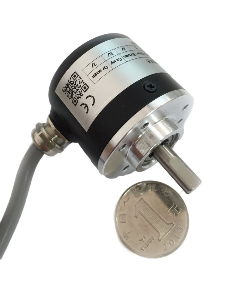 38mm Outer Diameter 6mm Solid Shaft Rotary Encoder 1000PPR Push-pull Output 5-26V Power Supply Push-pull With 5-26v