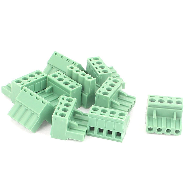 uxcell 10Pcs KF2EDG 5.08mm Pitch 4 Pin Pluggable Teminal Blocks Socket