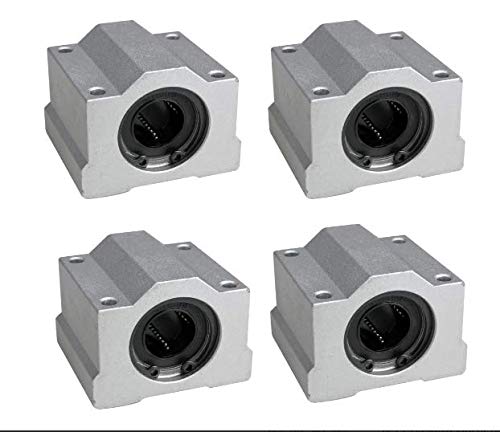 4pcs SC16UU Linear Motion Ball Bearing Slide Block, Linear Ball Bearing Slider Slide Bushing for Replacement CNC,Aluminum Block SC16UU Bearing Slide Block Linear Guide Rail bearings