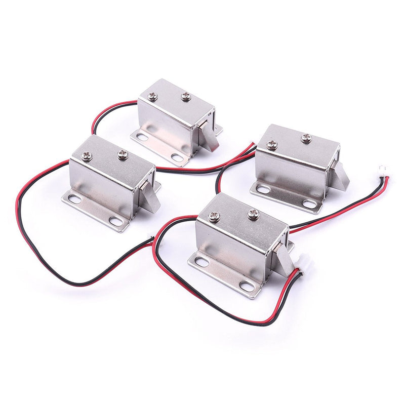 ATOPLEE Electromagnetic Solenoid Lock,4pcs Mini DC 12V 0.43A Door Drawer Tongue Down Slim Design Assembly Magnetic Lock for Cabinet Door Drawer,27X29X18mm 27X29X18mm,4pcs