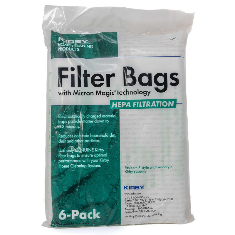 Kirby 204814 Micron Magic HEPA Filter Plus Bags, 6, White Vacuum Bags… (6 Pack Filter bags) 6 Pack Bags