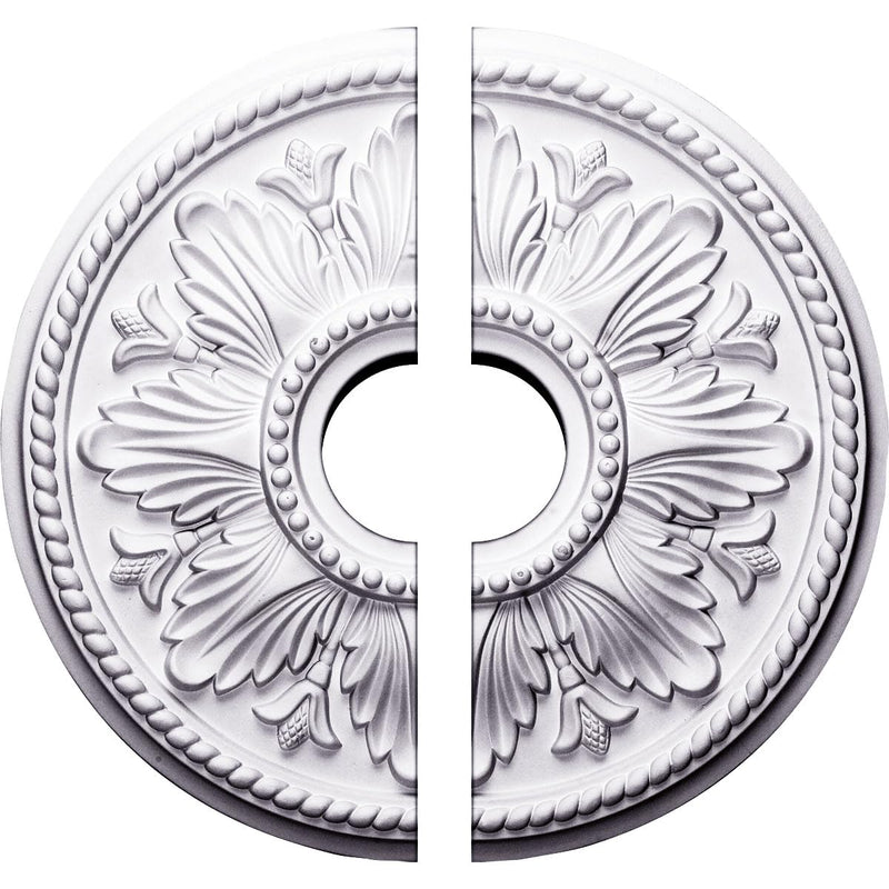 Ekena Millwork CM18ED2-03500 18"OD x 3 1/2"ID x 1 3/4"P Edinburgh Ceiling Medallion, Fits Canopies up to 5-1/4", 2 Piece Split
