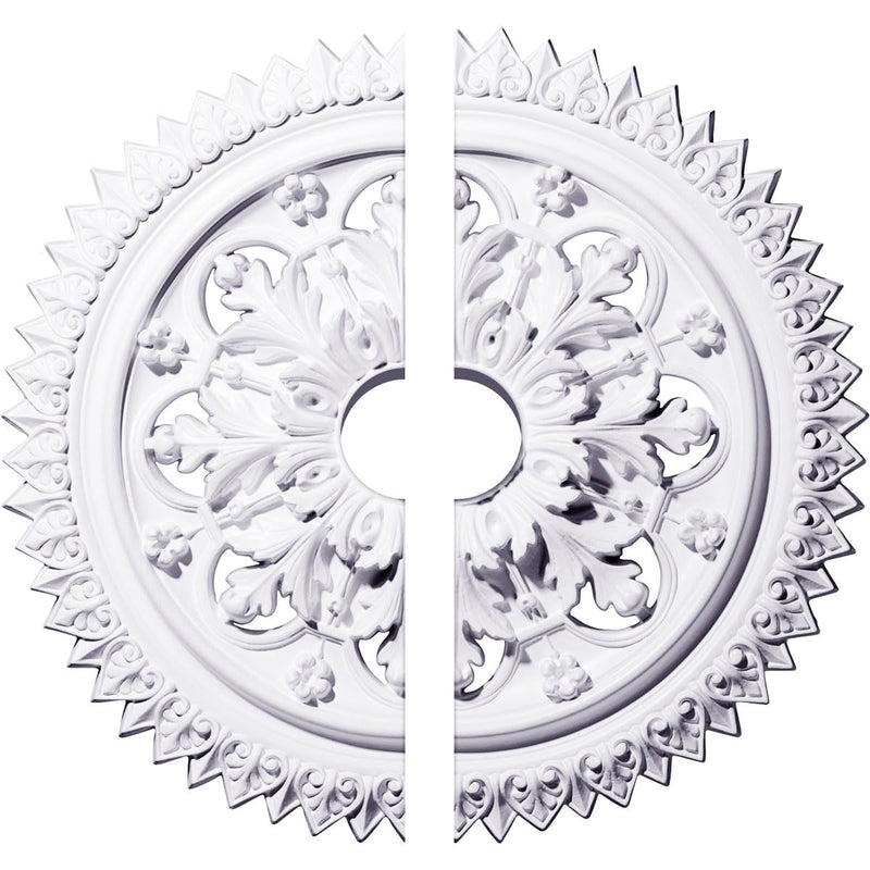Ekena Millwork CM21YO2-03500 21 5/8"OD x 3 1/2"ID x 2 1/2"P York Ceiling Medallion, Fits Canopies up to 3-5/8", 2 Piece Split