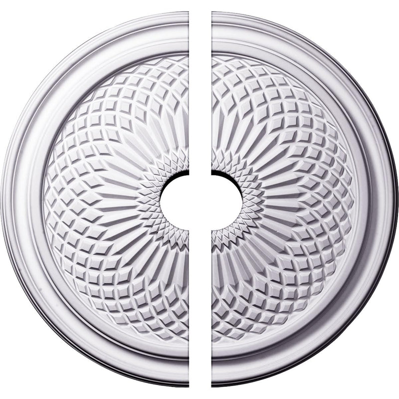 Ekena Millwork CM22TN2-03500 22"OD x 3 1/2"ID x 1 3/4"P Trinity Ceiling Medallion, Fits Canopies up to 3-1/2", 2 Piece Split