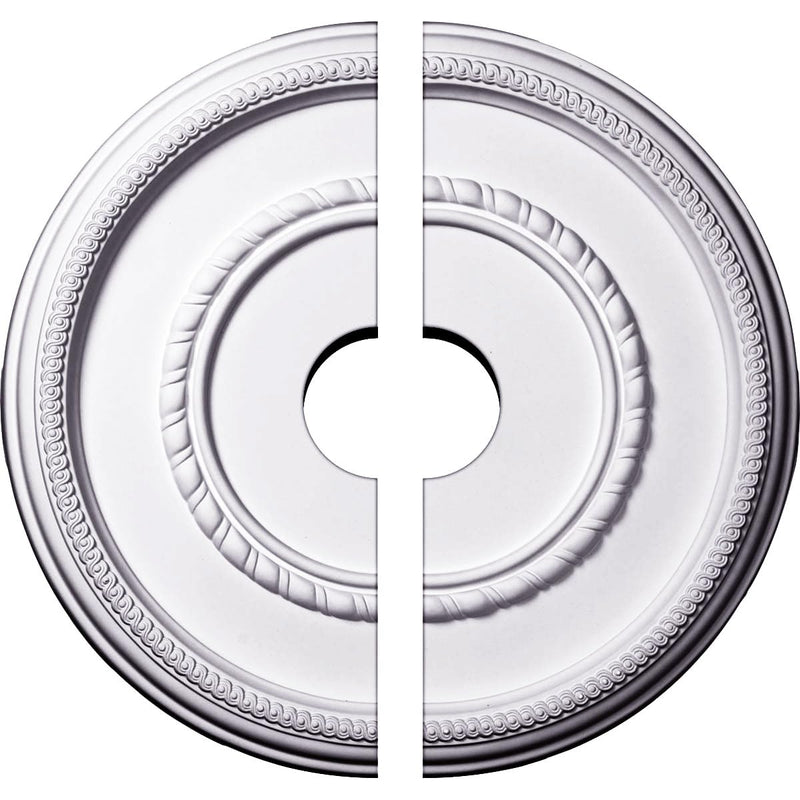17 3/8"OD x 3 1/2"ID x 1 1/8"P Federal Roped Large Ceiling Medallion, Two Piece (Fits Canopies up to 7 3/4") Split