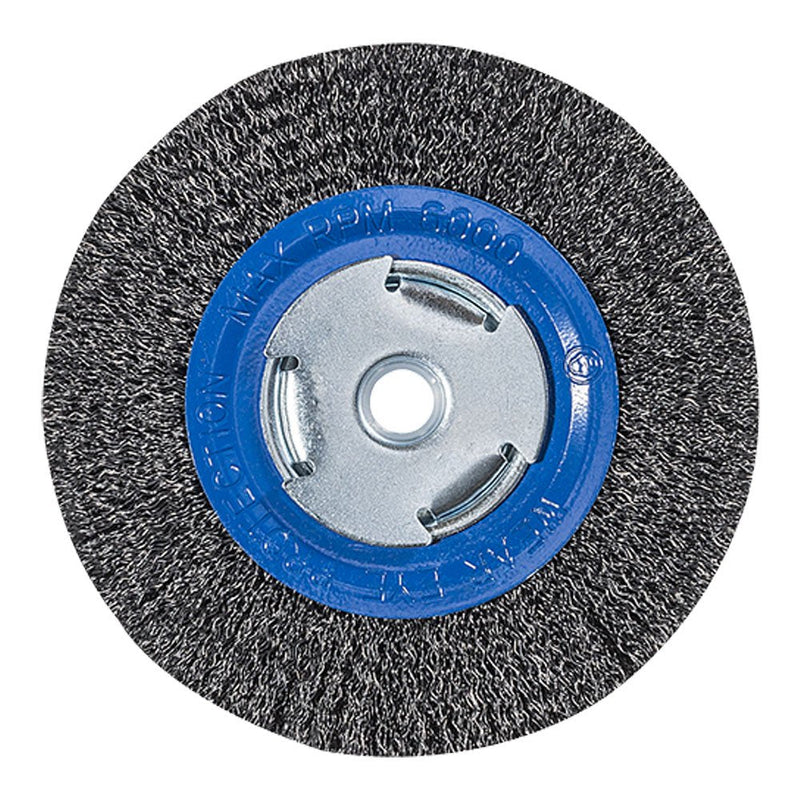 Mercer Industries 183010 - 6" x 3/4" x 2", 1/2", 5/8" Crimped Wire Wheel, .014 Carbon Steel Wire 6" x 3/4" x 2", 1/2", 5/8"