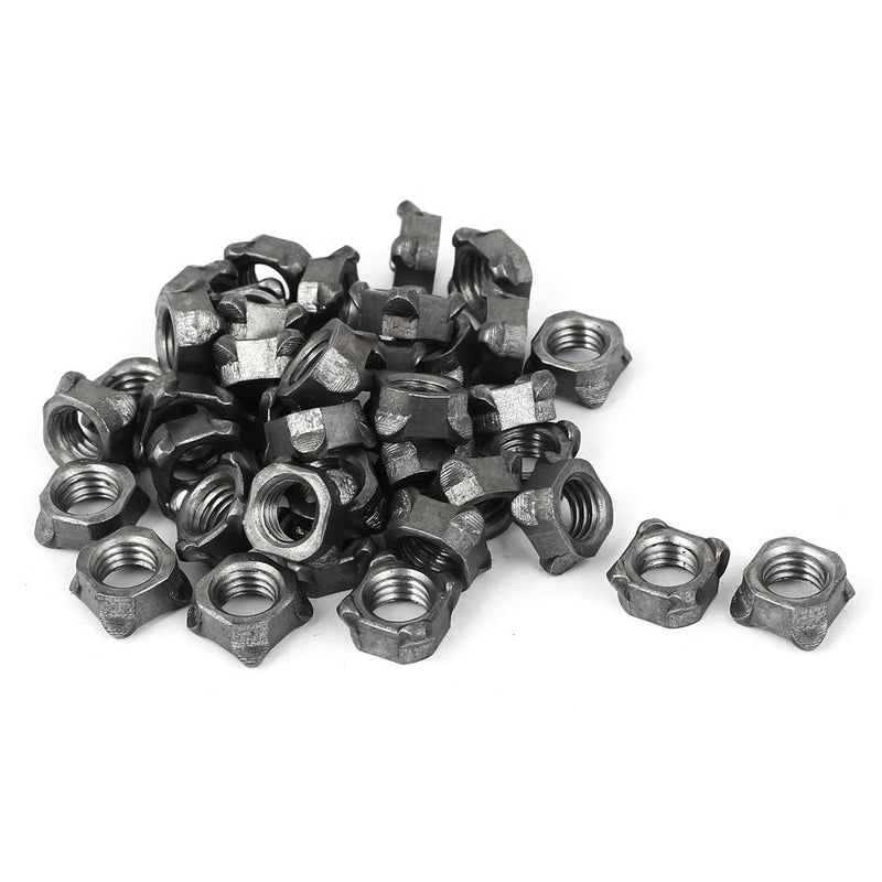 uxcell Weld Nuts,M10 Square UNC Coarse Carbon Steel Machine Screw Gray Pack of 40 M10