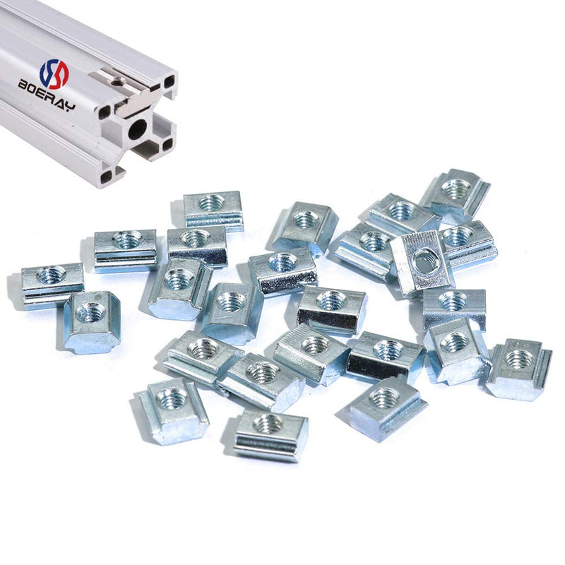 50pcs M5 Slide in T Nut Tee Sliding Nut Nut for Aluminum Extrusion with Profile 2020 Sereis Slot 6mm 20-M5 50pcs
