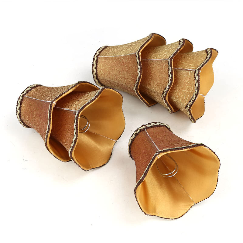 Modern European Style Clip On Droplight Wall Lamp Candle Chandelier Lamp Shade 6 pcs Set (Coffee) 6 Pack Coffee