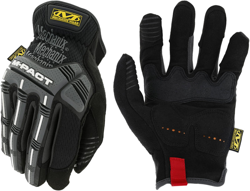 Mechanix Wear M-Pact Open Cuff Gloves - Abrasion-Resistant Gloves for Working Comfortably - Breathable Design - Secure Fit - Machine Washable - Touchscreen Capable - Black - X-Large Black/Grey