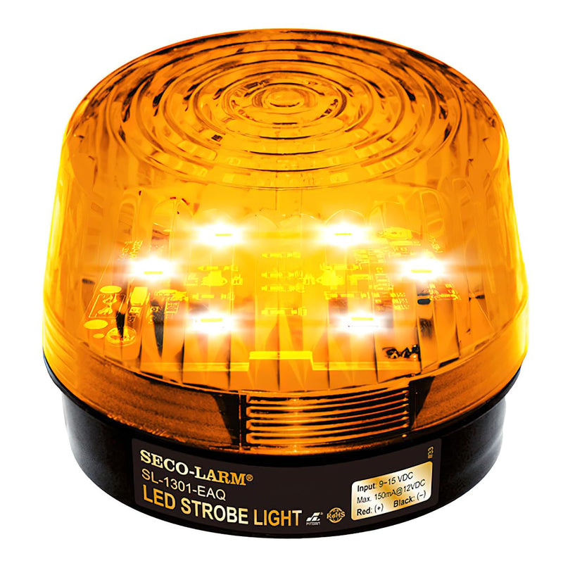 Seco-Larm SL-1301-EAQ/A Amber LED Strobe Light with 6 LEDs, Weather Resistant, 9-15 VDC