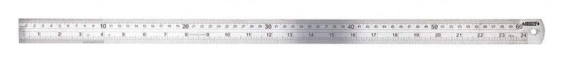 INSIZE - ISZ-7110-600 - Steel Rule, 24"/600 mm, Graduation 1/64", 1/32", 1/16", 0.5 mm, 1 mm