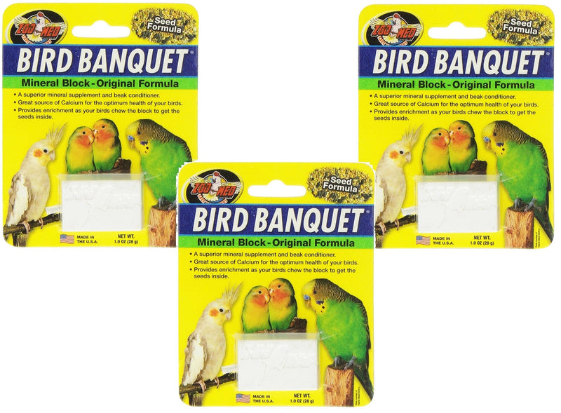 Zoo Med Mineral Block Original Formula Banquet Bird Food, 1-Ounce (3 Pack) - NewNest Australia