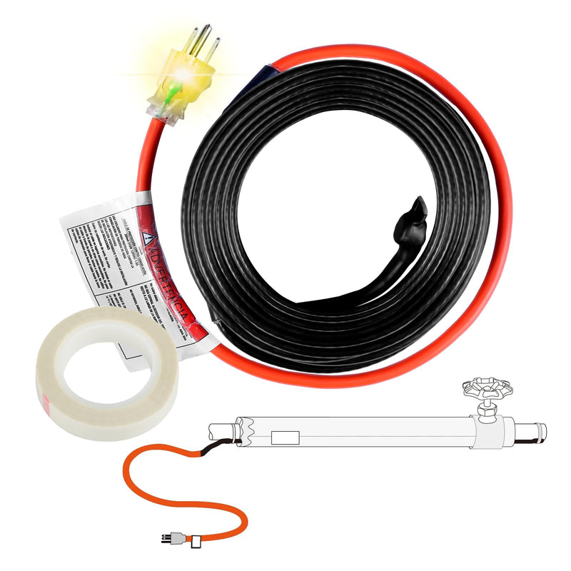 HEATIT Heating Cable - CSA & ETL Approved, Prevents Pipe Freeze, Keeps Water Flowing, Energy-Efficient, Reliable Performance, Hassle-Free, Durable Heat Tape for Water Pipes HISD 6ft, 7w/ft, 120V 6 ft