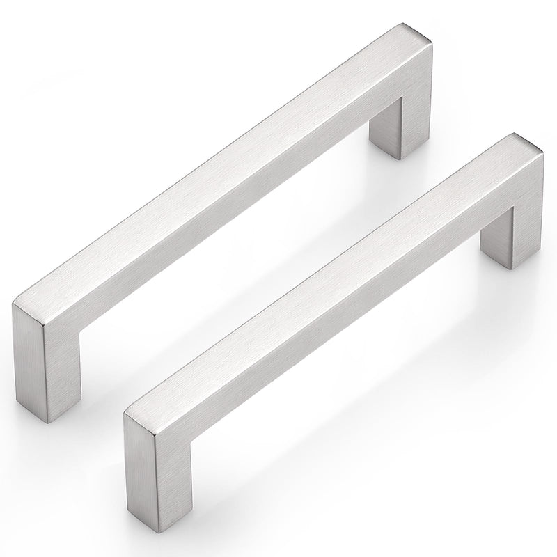 Probrico 25 Pack Stainless Steel Modern Kitchen Cupboard Handles 5 Inch Holes Centers Cabinet Drawer Pulls Brushed Nickel 5.5 Inch Total Length hole center 5"