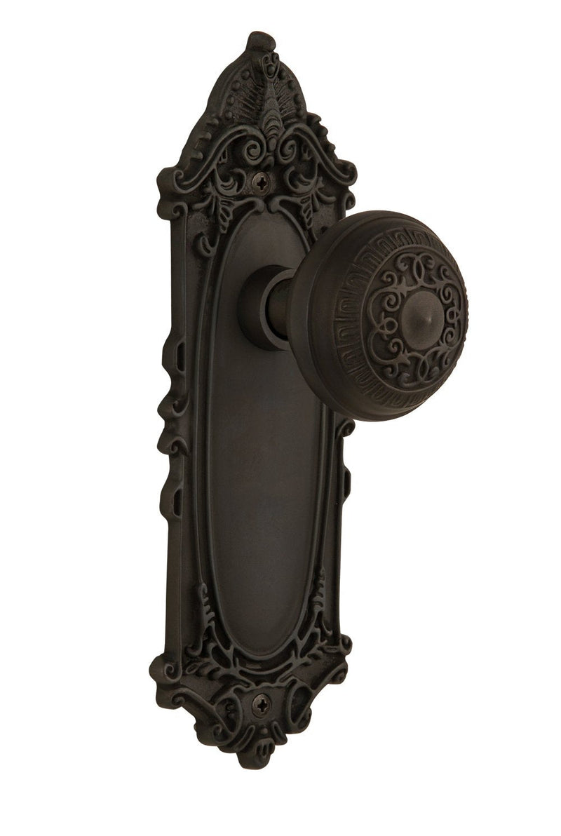 Nostalgic Warehouse Victorian Plate with Egg & Dart Knob, Single Dummy, Oil-Rubbed Bronze Oil Rubbed Bronze