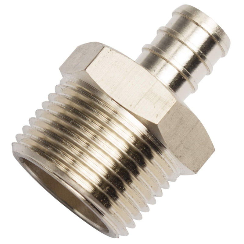 LTWFITTING No Lead Brass PEX Adapter Fitting 1/2-Inch PEX x 3/4-Inch Male NPT Crimp Adaptor (Pack of 20)