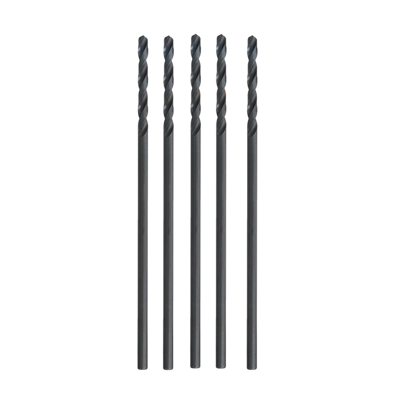 Drill America 5 Piece High Speed Steel Aircraft Extension Drill Bit Set (1/4 - 1/2" x 6" Long), POU Series