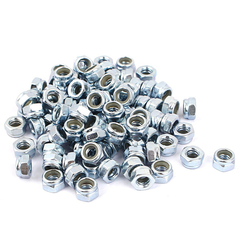 uxcell 3/16"-24 Zinc Plated Self-Locking Nylon Insert Hex Lock Nut 100pcs - NewNest Australia