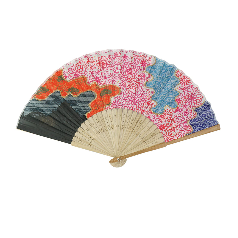 Hand Fan with Beautiful Fabric Printed Anchor