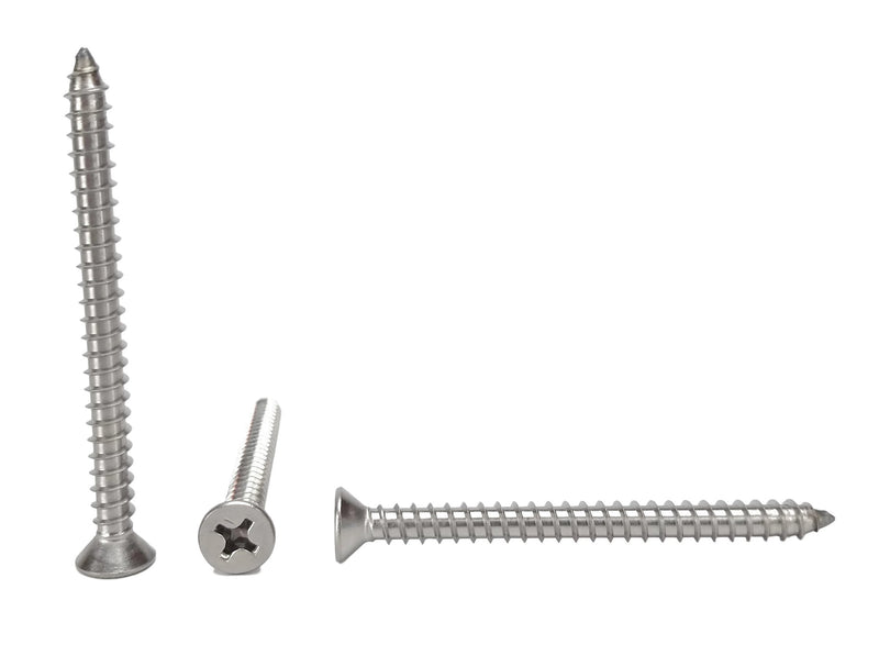 #14 X 3 Stainless Phillips Flat Head Sheetmetal Screw (3/4" to 3" in Listing) 50 Sheet Metal Screws, 82 Degrees (#14 X 3) #14 X 3"