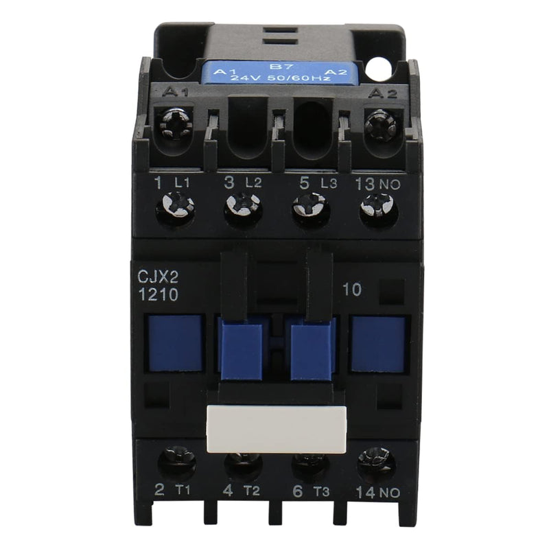 Baomain 3-Pole AC Contactor CJX2-1210 – 24VAC Coil, 3NO+1NO Auxiliary, 660V 3-Phase, DIN Rail Mount,for Motor Starters, Pumps, and Industrial Control Panels 1 AC 24V