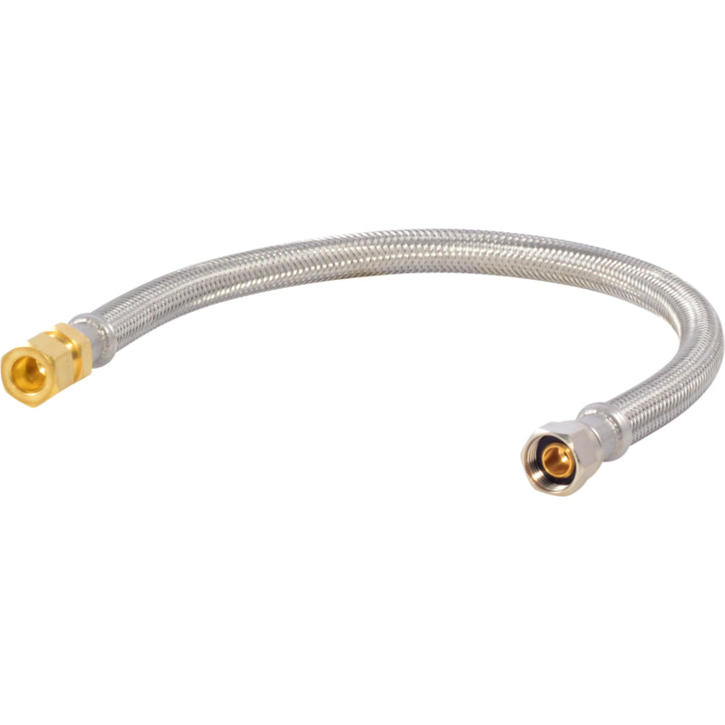 Eastman 16 Inch Steel-Flex Delta Style Flexible Faucet Connector, 3/8 Inch OD Male x 3/8 Inch Compression, Braided Stainless Steel Faucet Supply Line, 48036 16" Length