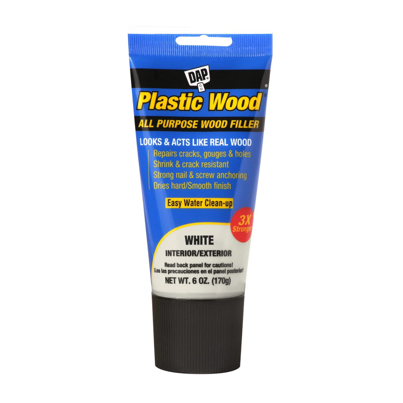 DAP Plastic Wood All Purpose Latex Wood Filler, White, 6 Oz (7079800585) 6 Oz. - NewNest Australia