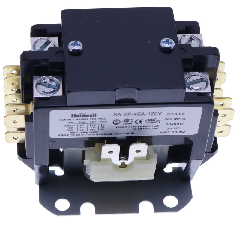 Holdwell SA-2P-40A-120V 2 Pole 40 Amp 120V Coil Definite Purpose Air Conditioner Contactor HSA-2P-40A-120V