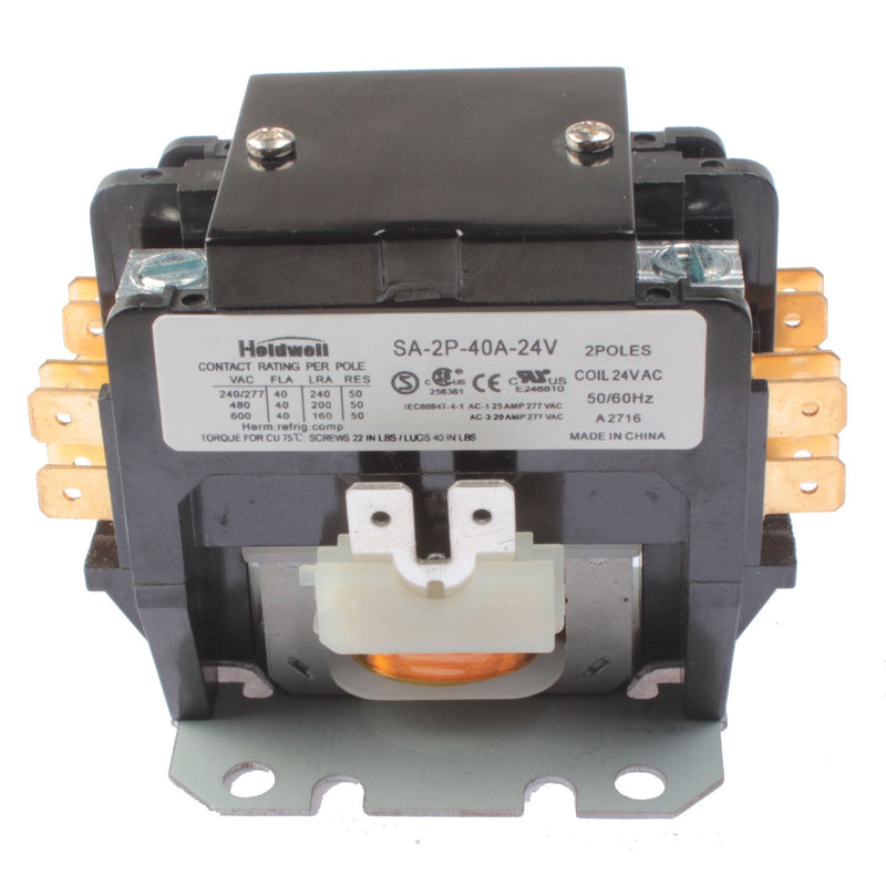 HOLDWELL SA-2P-40A-24V 2 Pole 40 Amp 24V Coil Definite Purpose Air Conditioner Contactor HSA-2P-40A-24V