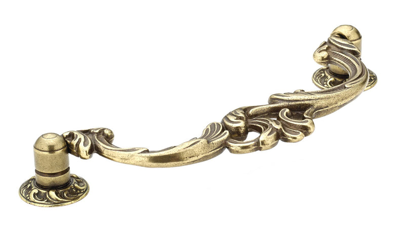 Richelieu Hardware BP3004108BB 4 1/4-inch (108 mm) Center-to-Center Burnished Brass Traditional Cabinet and Drawer Pull Handle for Kitchen, Bathroom, and Furniture