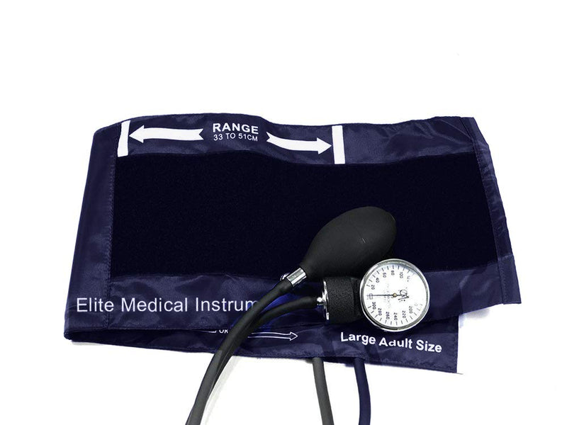 EMI Aneroid Sphygmomanometer Manual Blood Pressure Navy Large Adult Cuff (Large Adult - Navy) Large Adult - Navy