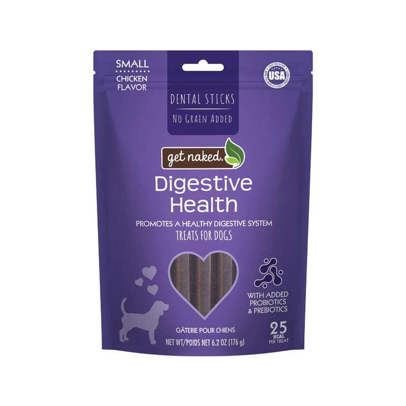 Get Naked Grain Free 1 Pouch 6.2 Oz Digestive Health Dental Chew Sticks, Small Chicken 6.2 Ounce (Pack of 1) - PawsPlanet Australia