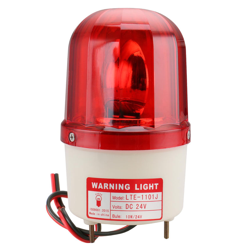 Baomain Warning Lamp Alarm Buzzer LTE-1101J DC 24V 10W Industrial Red Rotary Light