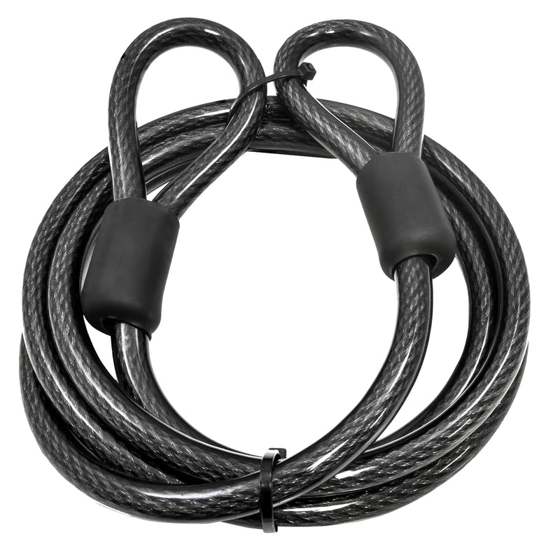 Lumintrail 12mm (1/2 inch) Heavy-Duty Security Cable, Vinyl Coated Braided Steel with Sealed Looped Ends (4', 7', 10', 15' or 30') (4-FT) 4-FT