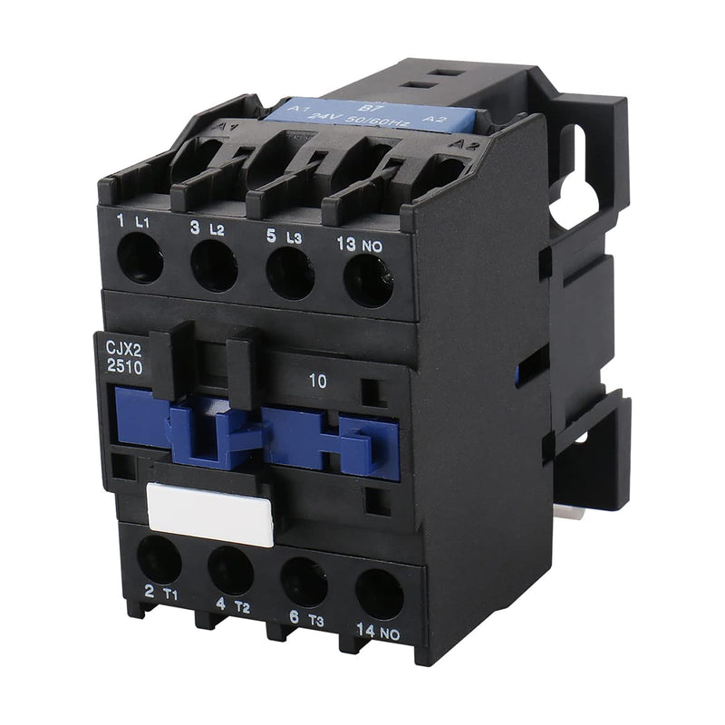 Baomain 3-Pole AC Contactor CJX2-2510 – 110VAC Coil, 3NO+1NO Auxiliary, 660V 3-Phase, DIN Rail Mount,for Motor Starters, Pumps, and Industrial Control Panels 1 AC 110V