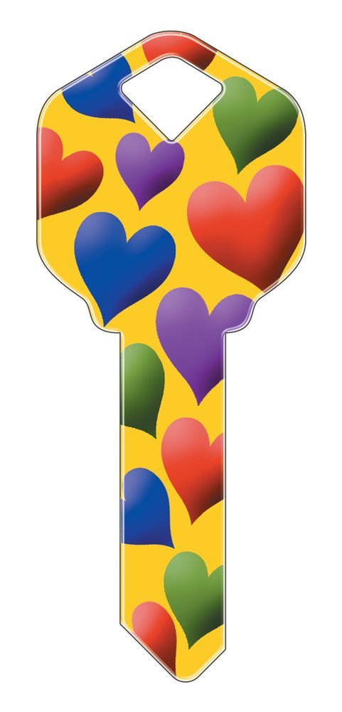 Set of 5 Uncut Blank Designer HK12 Hearts Replacement House Keys for KW1 Kwikset Style Locks