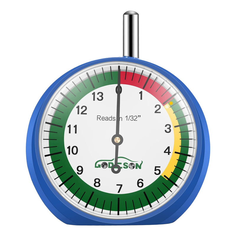GODESON Dial Type Tire Tread Depth Gauge 88703 Professional for Motorcycle, car,Truck and Bus 1 Pack INCH