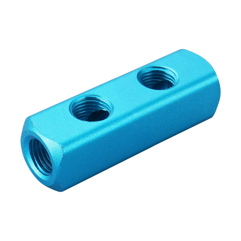Baomain Manifold Block Pneumatic 2 Way 5 Port 1/4" PT Threaded Ports Quick Connect Air Hose Inline