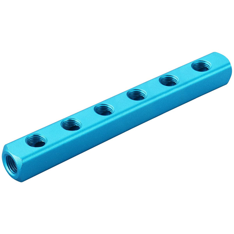 Baomain Manifold Block Pneumatic 6 Way 9 Port 1/4" PT Threaded Ports Quick Connect Air Hose Inline