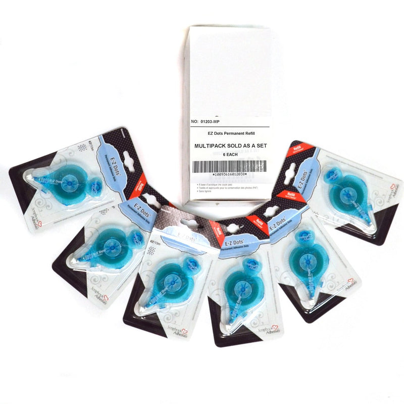 Scrapbook Adhesives by 3L, E-Z Dots Permanent Runner Refill Cartridge, 49-Feet (Pack of 6)