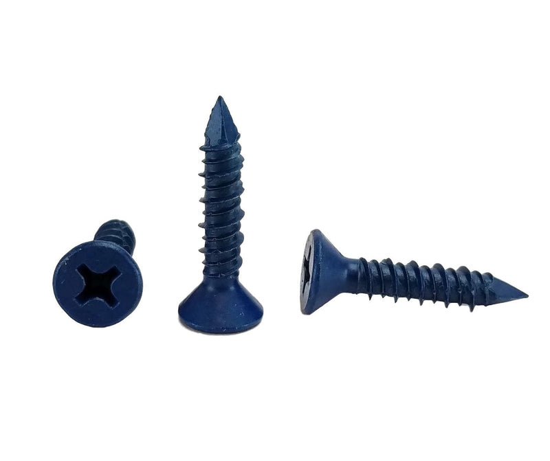 1/4 x 1-1/4" Flat Head Concrete Screw Anchor. 100 Pieces with Drill Bit (Miami-Dade Compliant) (1/4 x 1-1/4)