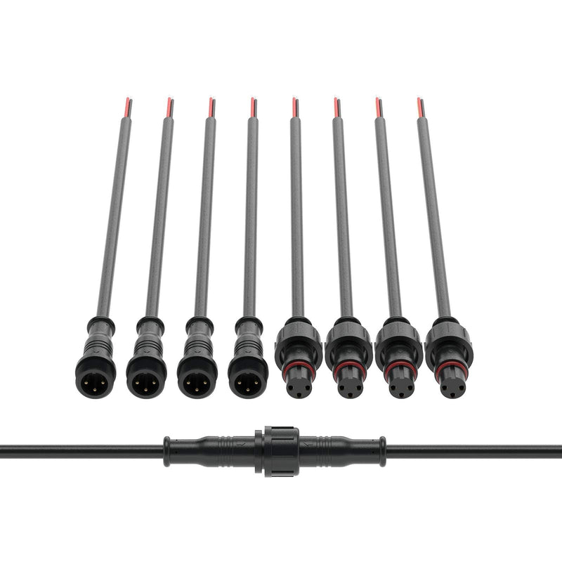 BTF-LIGHTING 3 Pin Electrical Connector 22AWG IP65 Male Female Connector 7.87in/20cm Extension Cable for Car,Truck,Boat,Indoor/Outdoor LED Strip Lights/String 15mm Nut Small Size 5 Pairs 1 to 1 3 PIN Small Size