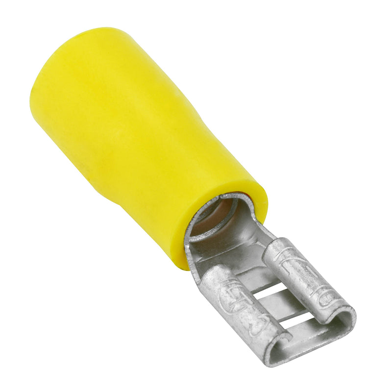 Conext Link QDVF-187Y25 Vinyl Quick Disconnect Terminal Female 25 Pack (0.187", Yellow 12-10 Gauge) （17165） 0.187"