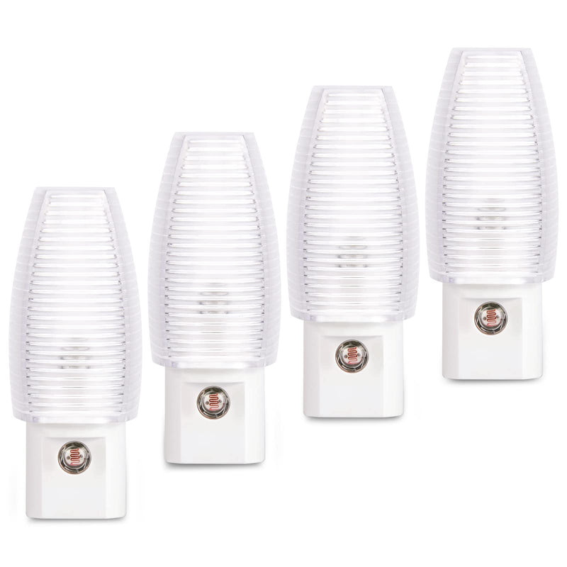 Emotionlite Plug in Night Light, Warm White LED Nightlight, Dusk to Dawn Sensor, Kids, Nursery, Bedroom, Bathroom,Hallway, Stairs, Kitchen, 4 Pack 4 Pack Warm White